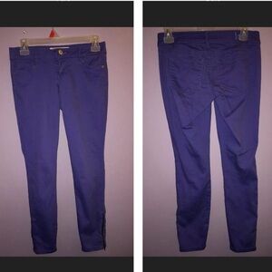 LEI Juniors Pants Size 3 Regular Purple Ashley Low Rise Skinny Leg